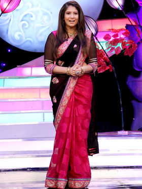 Elegant Black & Pink Designer Saree From Aaha Enna Porutham (4314)